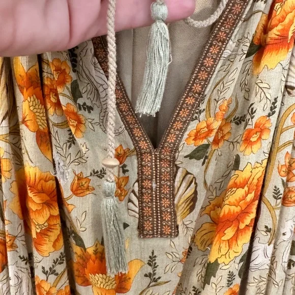 Spell & The Gypsy mermaid pumpkin fall Thanksgiving dress size L - Picture 6 of 15